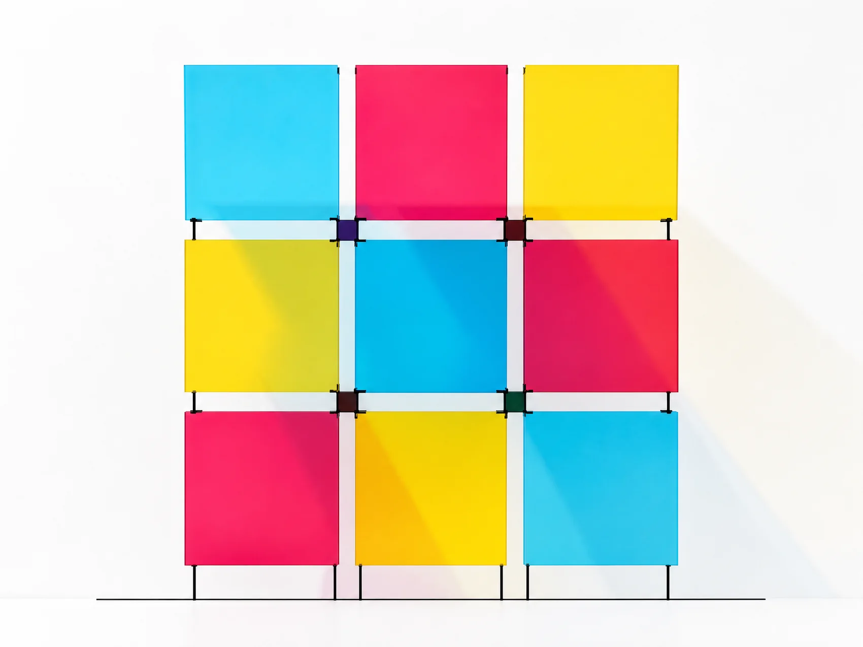 Translucent governance grid with responsibility overlap points